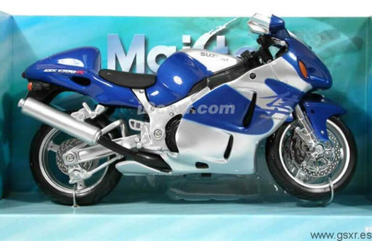 moto miniatura suzuki gsxr 1300 hayabusa 2005 azul maisto