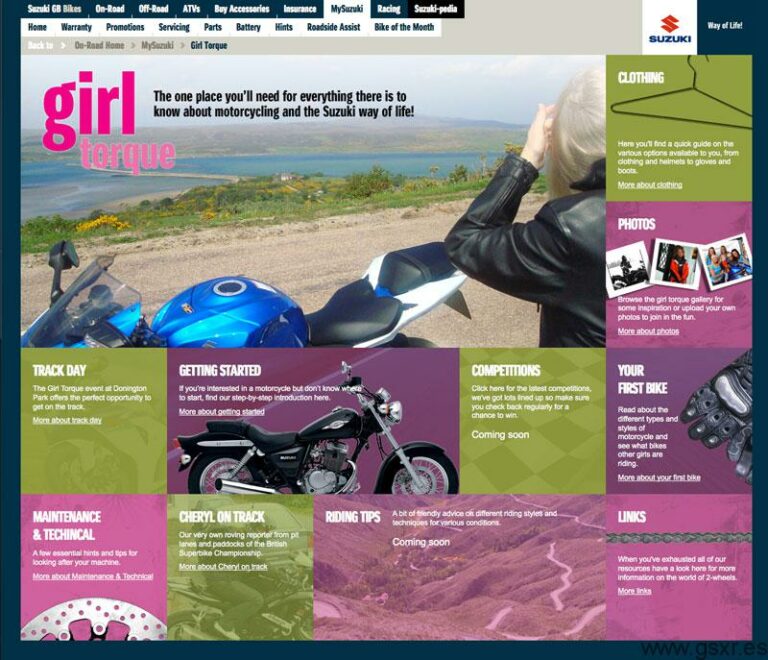 Girl Torque Suzuki GB para mujeres moteras